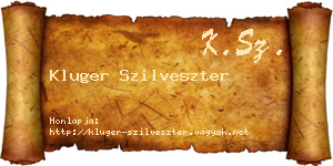 Kluger Szilveszter névjegykártya